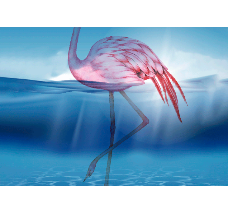 Animal mural elegant flamingo pose - TenStickers