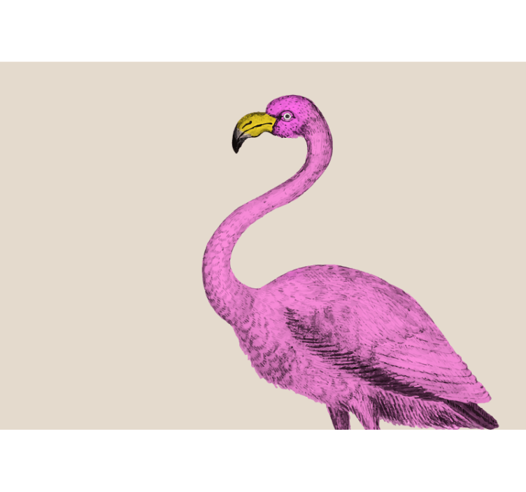 Animal mural pink flamingo elegance - TenStickers