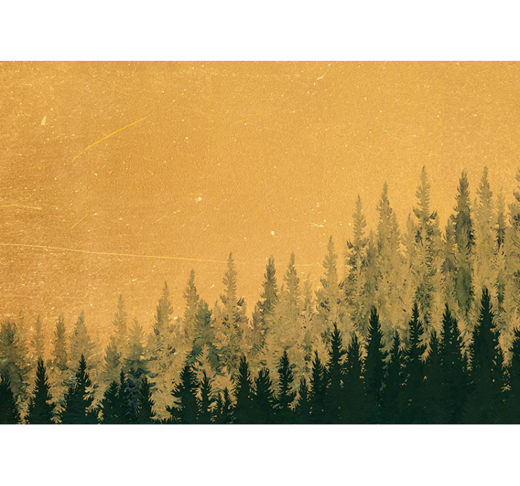 Nature wall mural pine tree silhouette - TenStickers