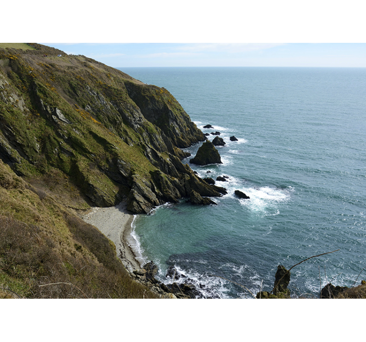 Landscape mural seaside stone structure - TenStickers