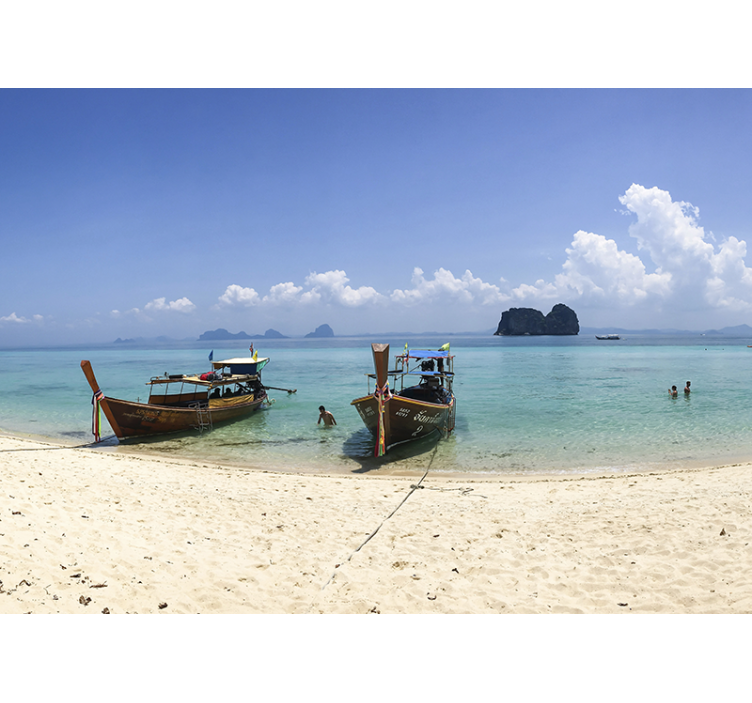 Landscape mural tropical beach scene - TenStickers