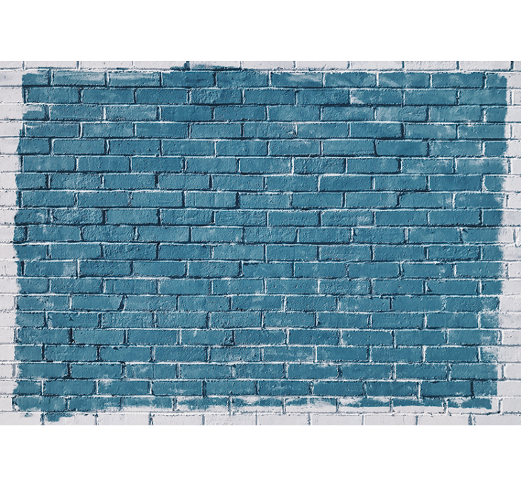 Brick wall mural textured blue design - TenStickers