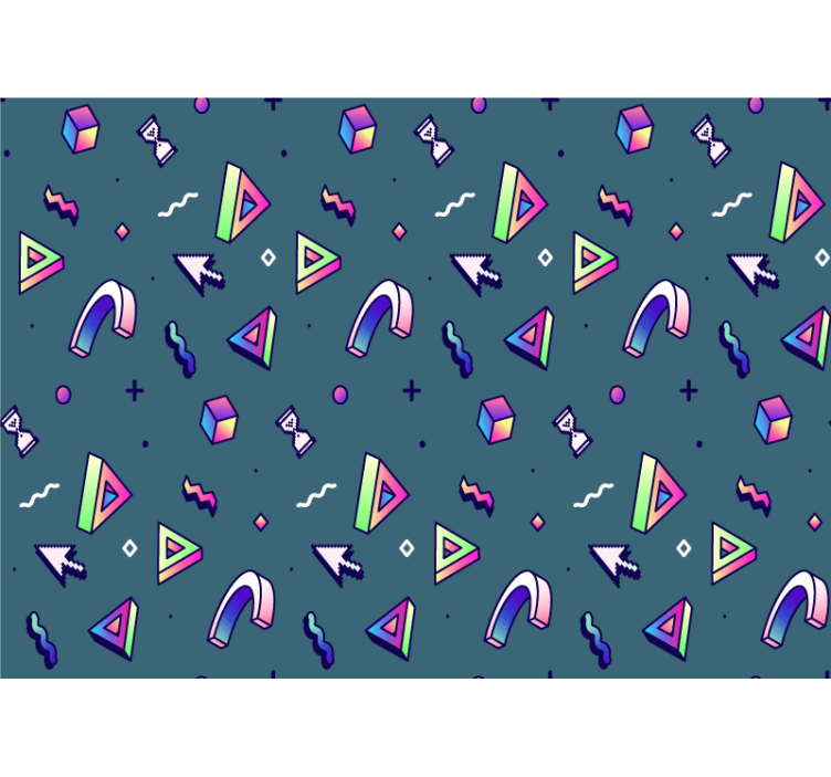 Romantic wall mural inspired by geometric shapes - TenStickers