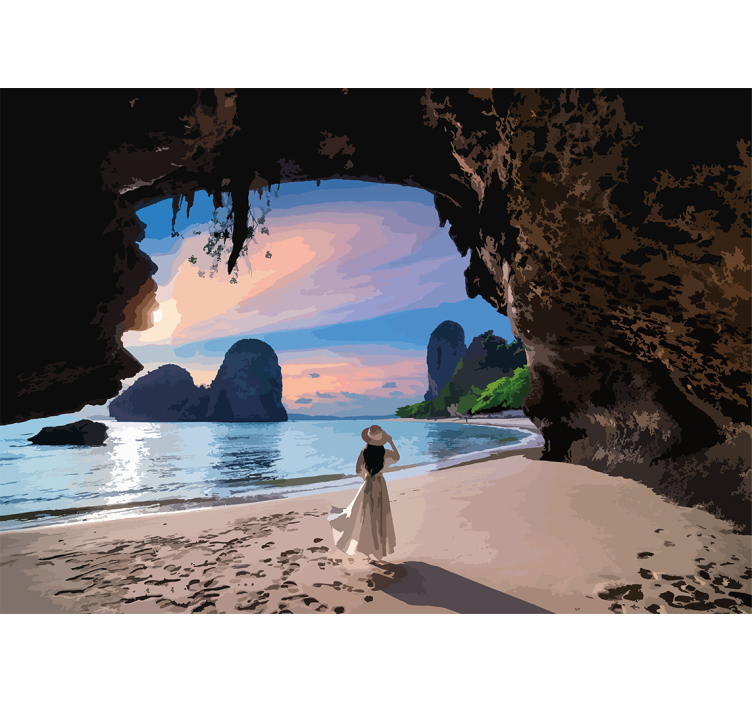 Landscape mural serene beach getaway - TenStickers