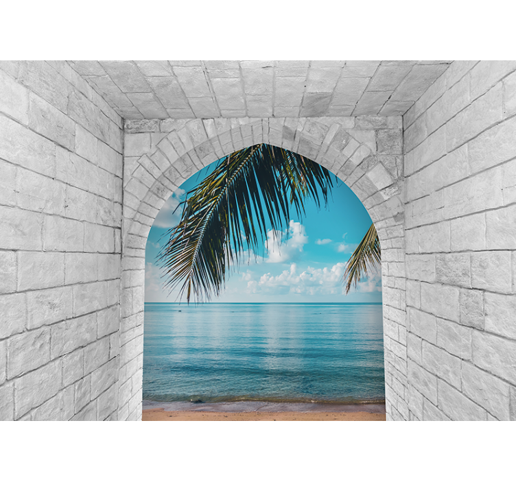 Nature wall mural palm tree getaway - TenStickers