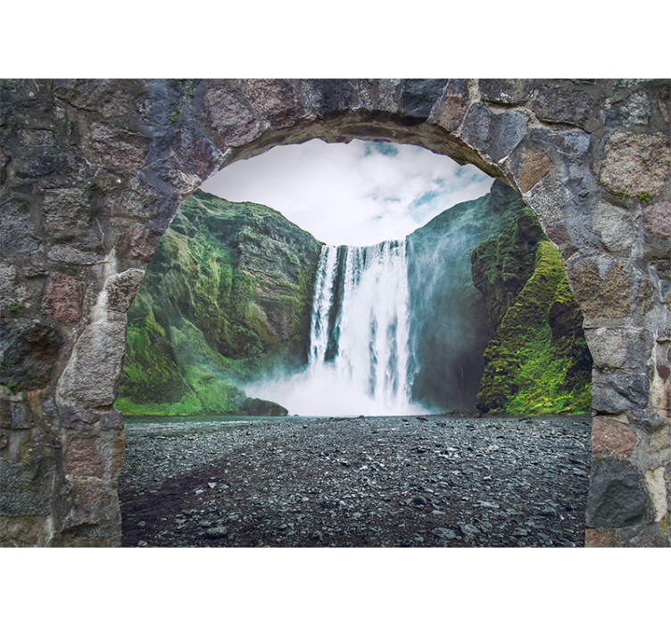 Waterfall mural majestic waterfall view - TenStickers