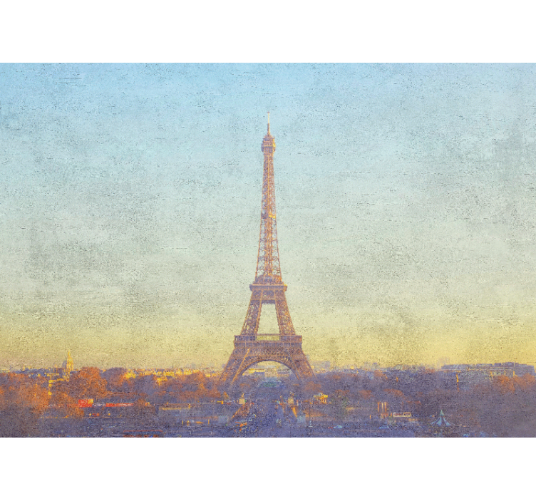 Paris wall mural eiffel tower at dusk - TenStickers