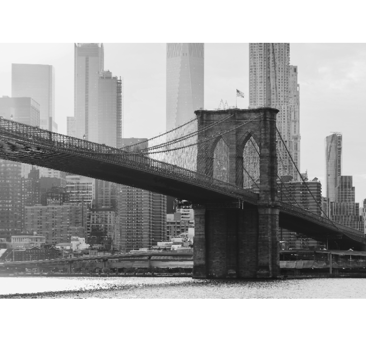 City wall mural brooklyn bridge silhouette - TenStickers