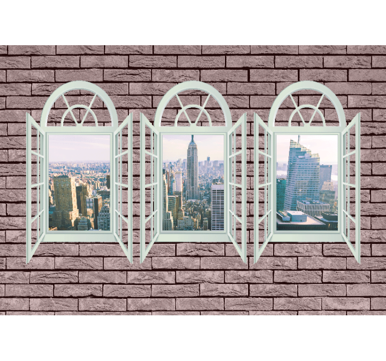 New york wall mural city skyline view - TenStickers
