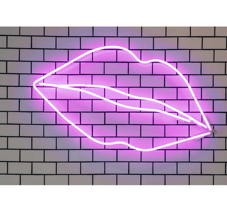Romantic wall mural neon lip design - TenStickers