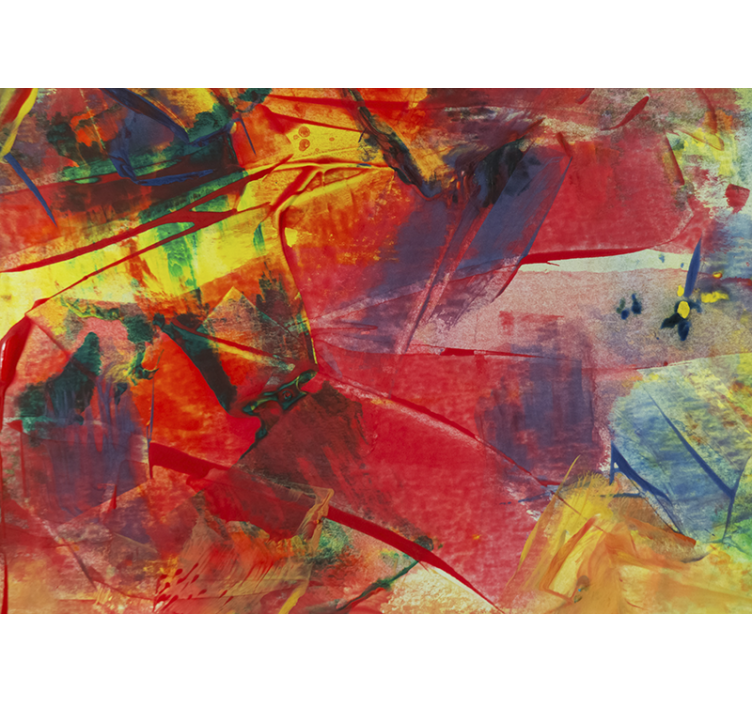 Red and yellow abstract  living room wall mural - TenStickers