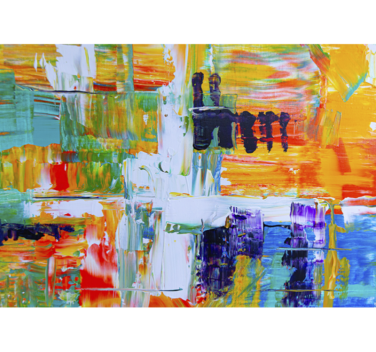 Painting mural vibrant abstract composition - TenStickers