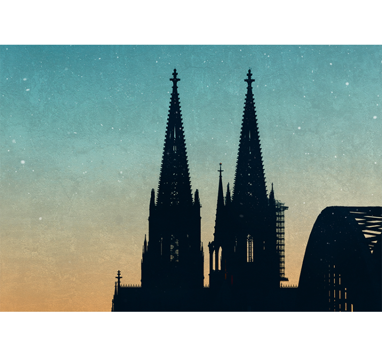 Silhouetted Cathedral Towers city wall mural - TenStickers