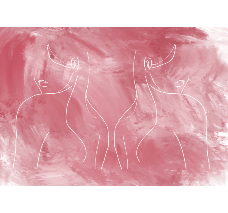 Minimalist Female Forms painting mural - TenStickers