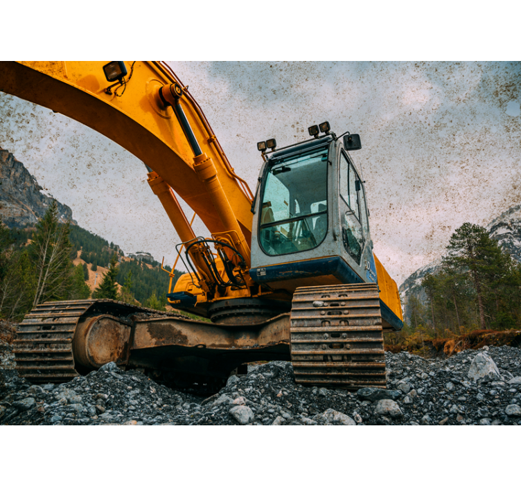 Vehicle wall mural heavy machinery excavator - TenStickers
