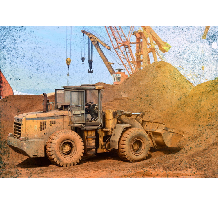 Vehicle wall mural construction loader equipment - TenStickers