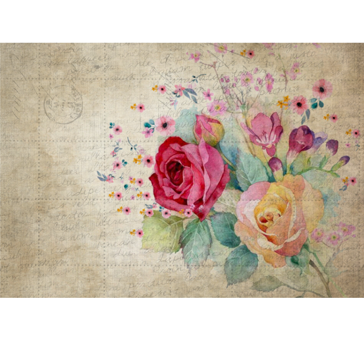 Flower mural rose bloom arrangement - TenStickers