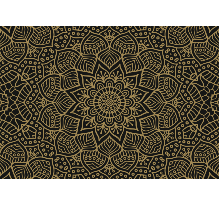 Mandala wall mural with detailed botanical design - TenStickers
