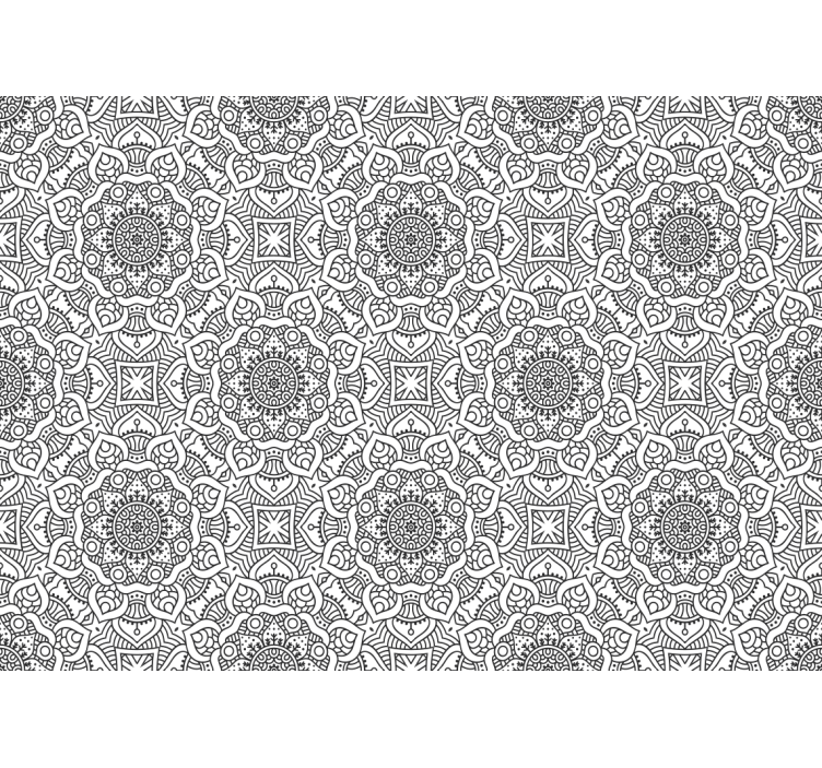 Mandala wall mural with detailed geometric designs - TenStickers