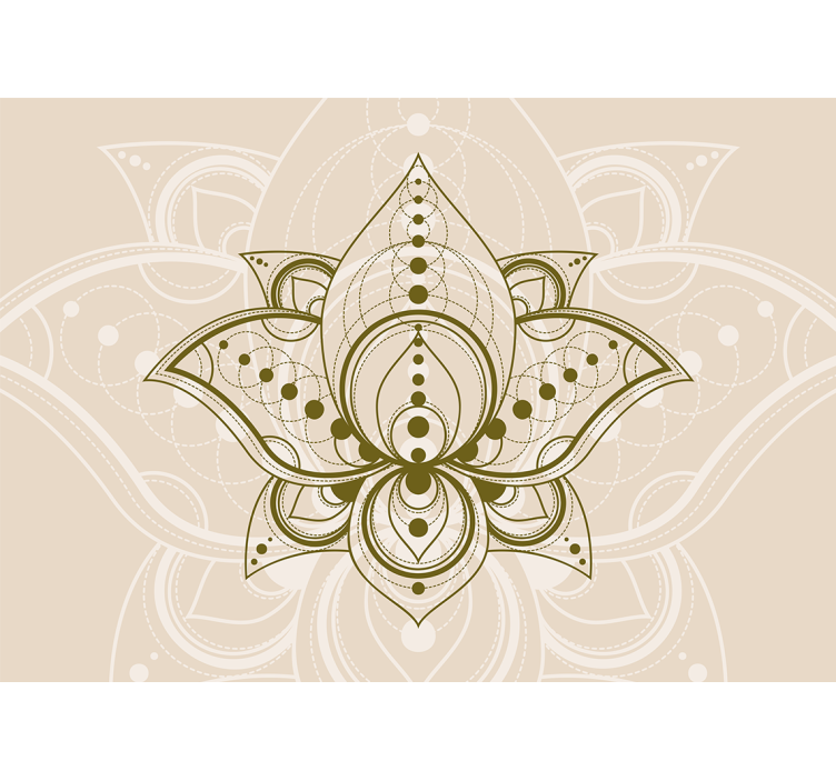 Mandala wall mural with elegant lotus design - TenStickers