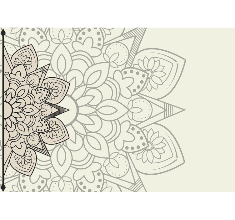 Mandala wall mural with intricate floral design - TenStickers