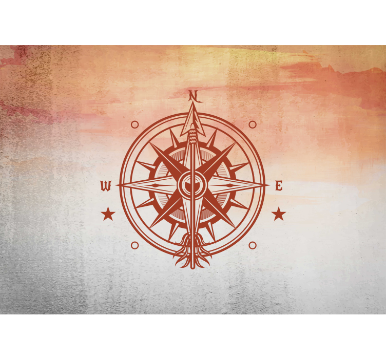 Compass north direction phrase wall mural - TenStickers