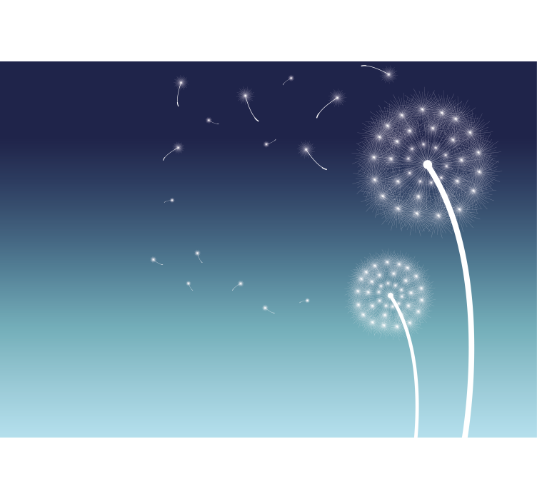 Dandelion wall mural gentle dandelion breeze - TenStickers