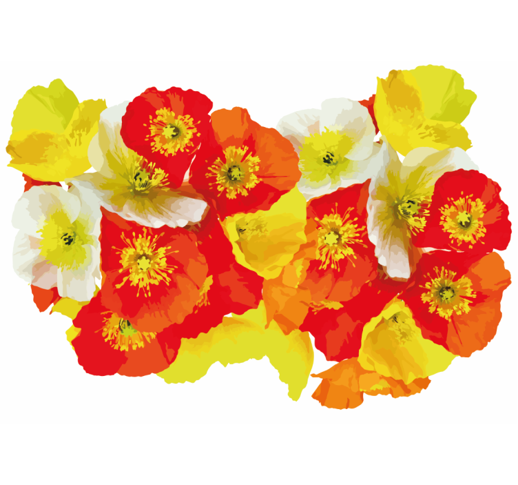 Flower mural poppy flower arrangement - TenStickers