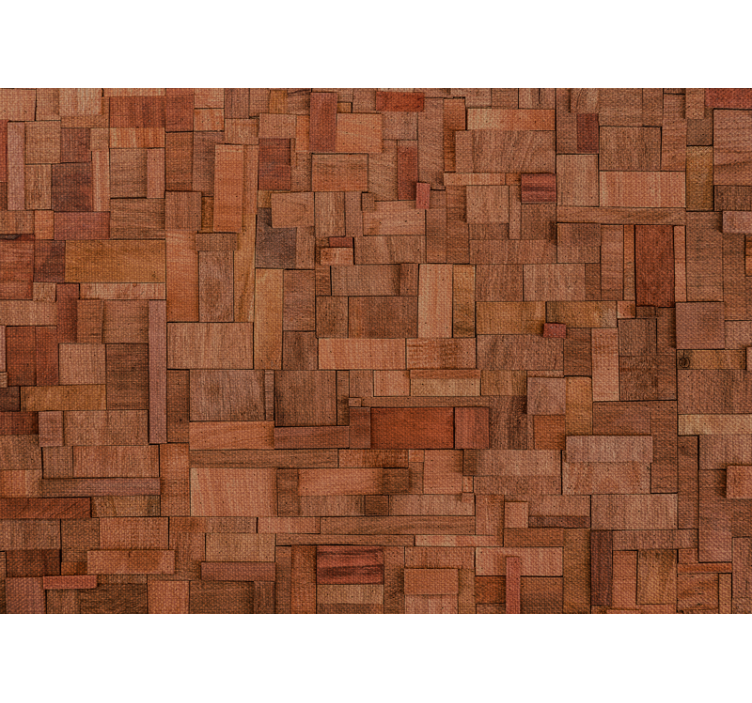 Stone wall mural textured wooden panels - TenStickers