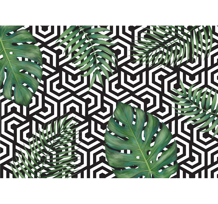Wall mural geometric leaf design - TenStickers
