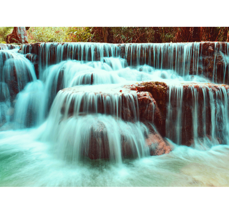 Waterfall mural serene cascade flow - TenStickers