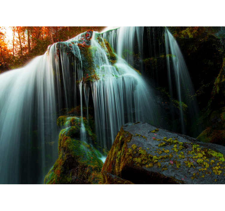 Deep forest  Waterfall Wall Mural - TenStickers