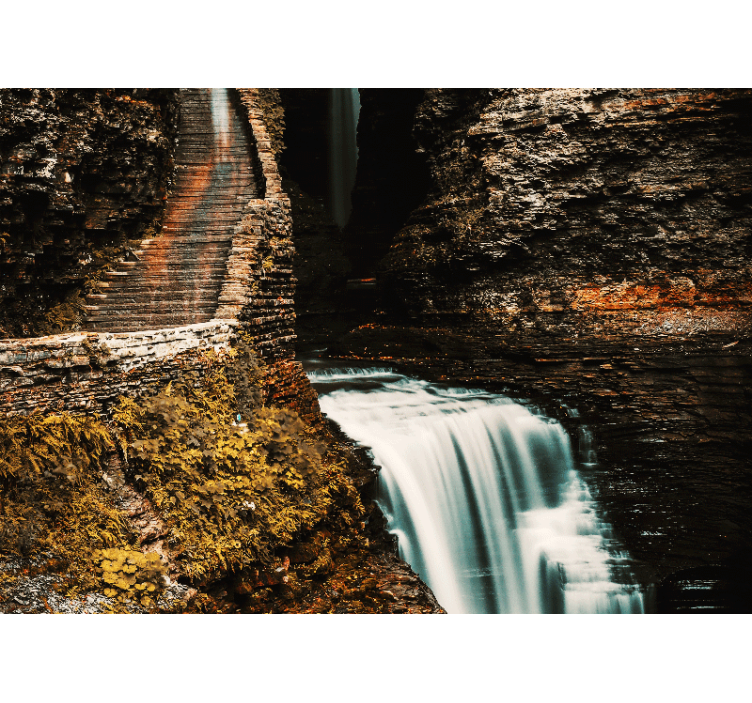Landscape mural flowing waterfall scene - TenStickers