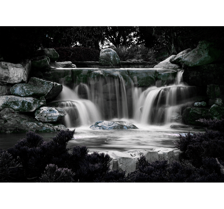 Waterfall mural tranquil waterfall scene - TenStickers