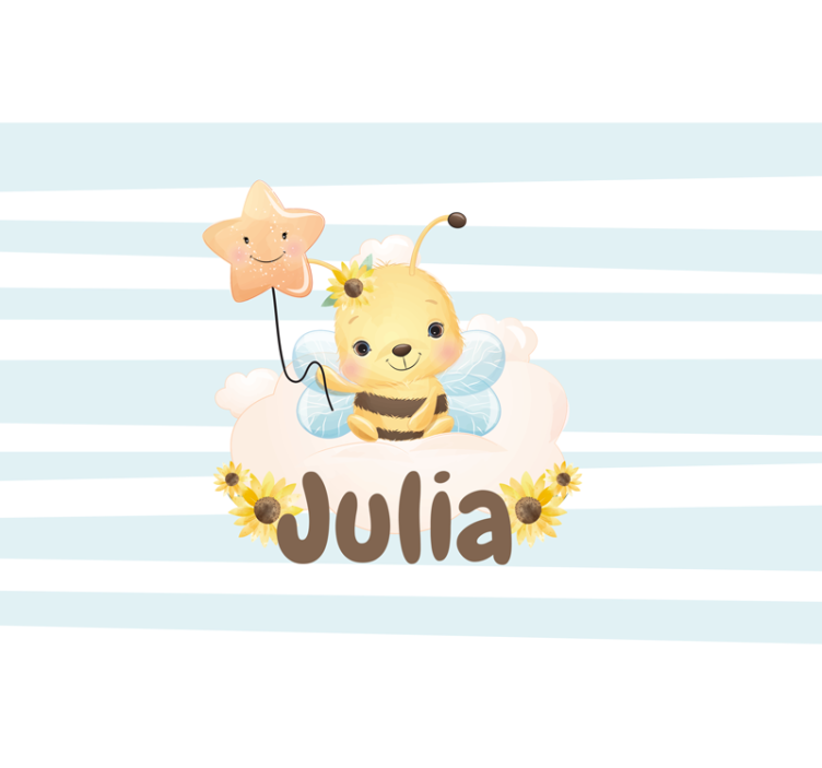 Nursery wall mural cute bee illustration - TenStickers