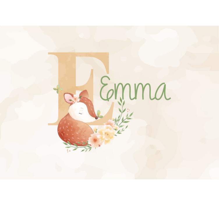 Kids wall mural personalized fox artwork - TenStickers