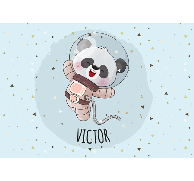 Animal mural happy astronaut panda - TenStickers
