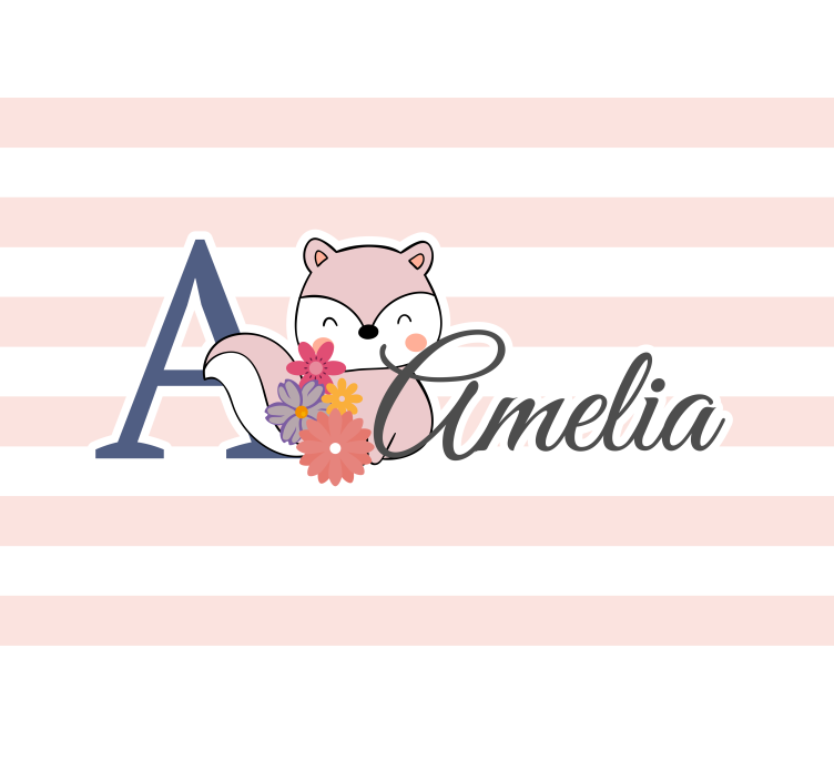 Kids wall mural adorable fox design - TenStickers