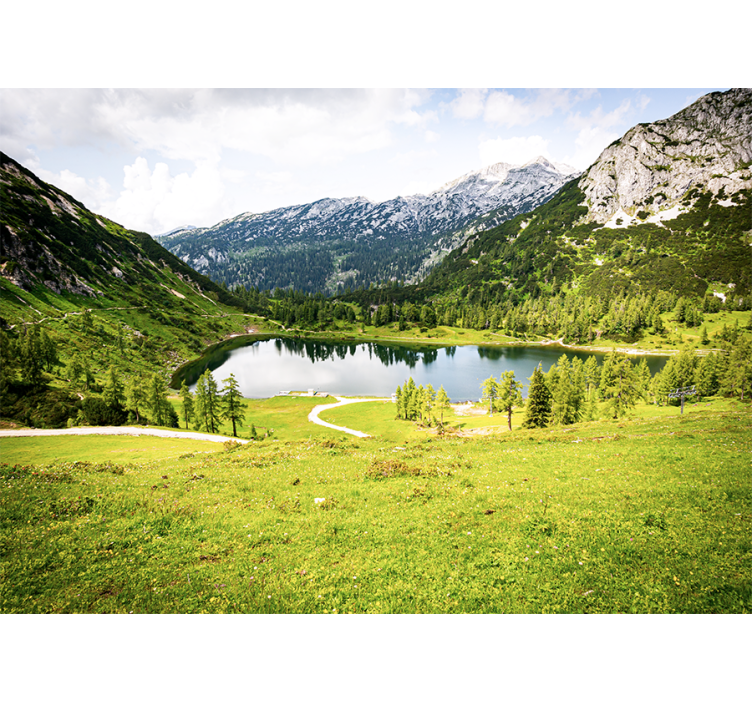 Landscape mural scenic alpine view - TenStickers
