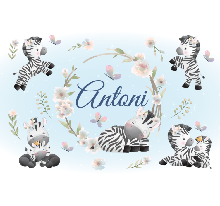 Animal mural zebra playtime design - TenStickers