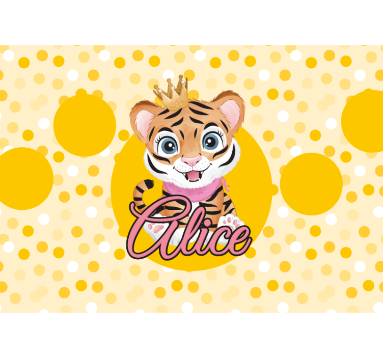Animal mural cute tiger character - TenStickers