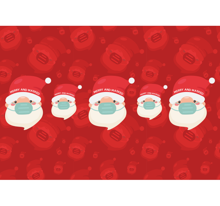 Christmas wall mural santa in a mask - TenStickers