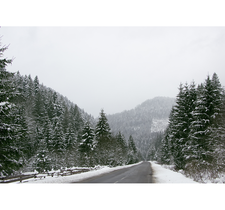 Mountain wall mural icy mountain scenery - TenStickers