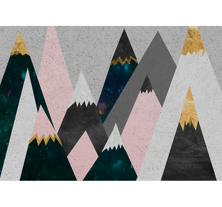 Mountain wall mural abstract mountain peaks - TenStickers