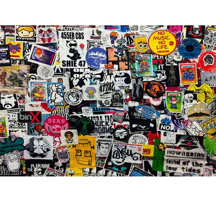 Urban wall mural colorful sticker collage - TenStickers