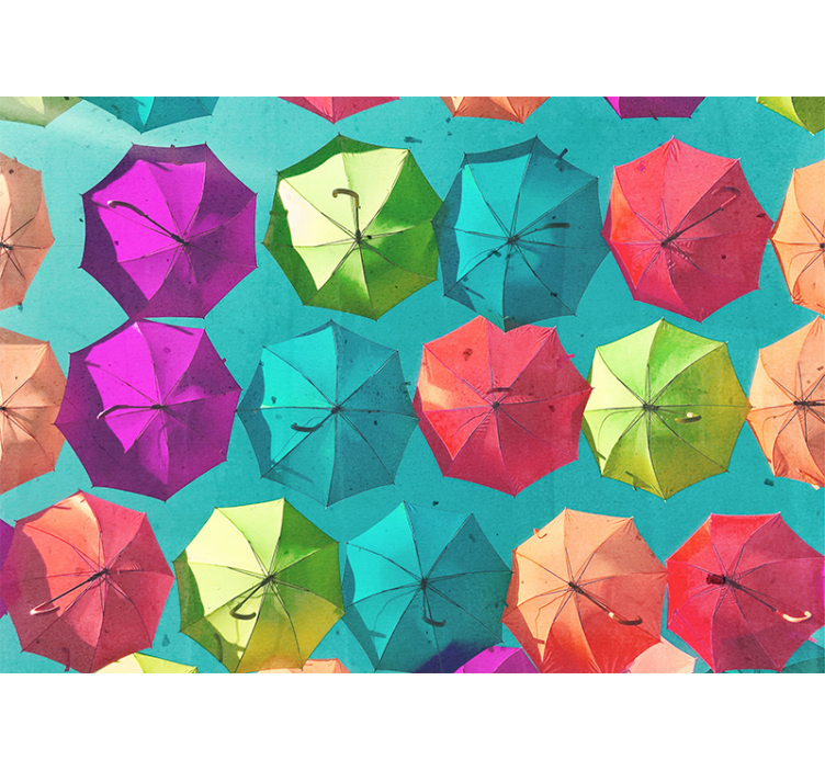 Urban wall mural colorful umbrella design - TenStickers