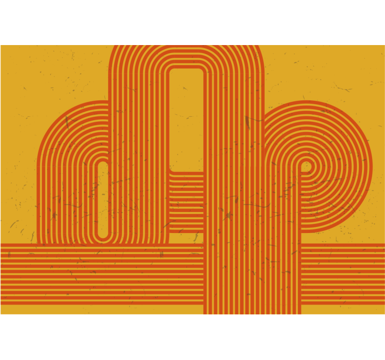 Abstract wall mural with curved line designs - TenStickers