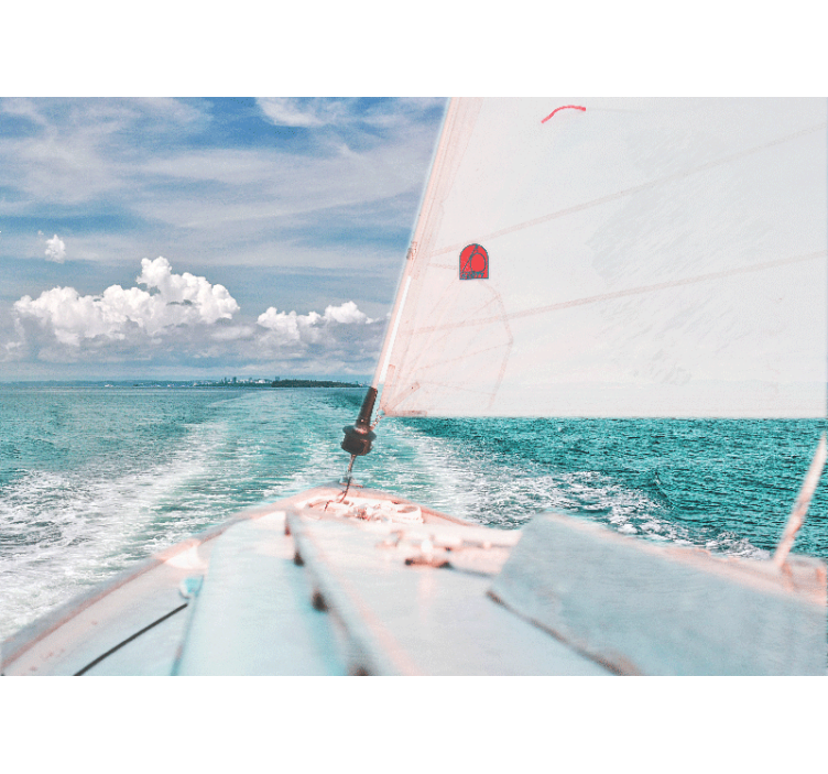 Under the sea mural sailing through waves - TenStickers