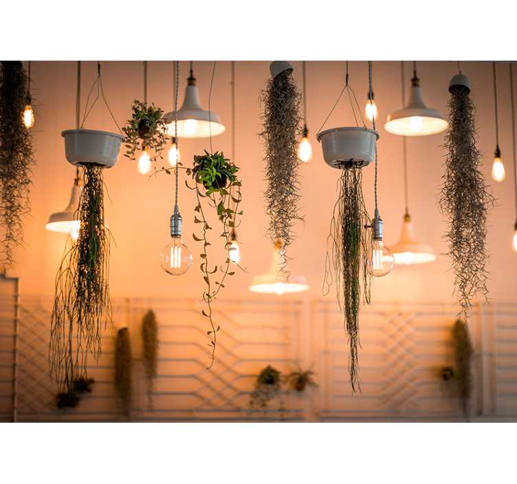 Nature wall mural with hanging greenery decor - TenStickers