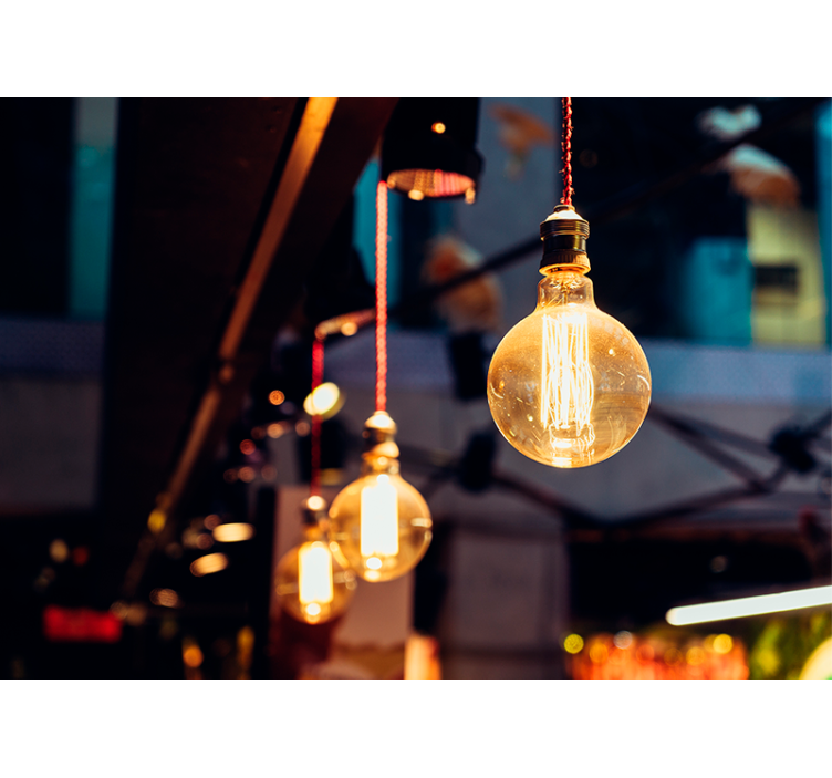 Wall mural vintage light fixture - TenStickers